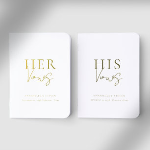 'His & Hers' White Wedding Vow Foil Books