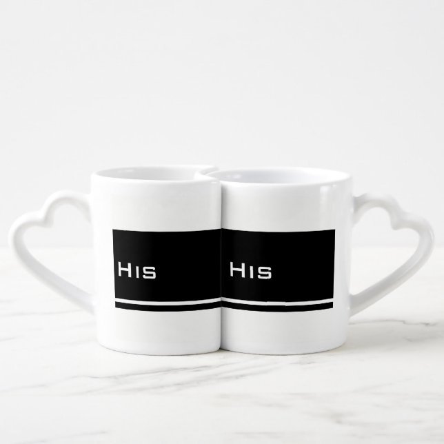 His & His (Black/White) Coffee Mug Set (Back Nesting)