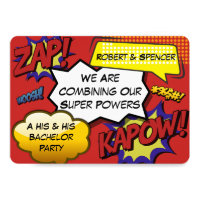 His & His Superhero Parody Bachelor Party Invite
