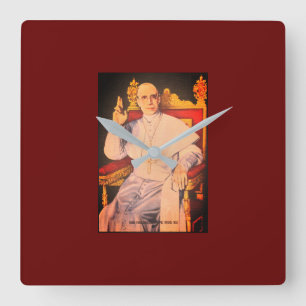 His Holiness Pope Pius XII - Catholic Church Square Wall Clock