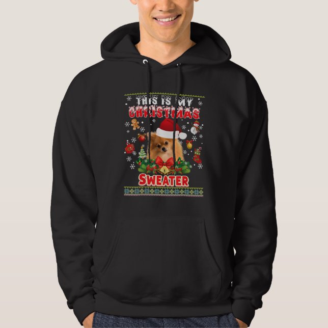 His Is My Christmas Sweater Pomeranian Dog Ugly Me (Front)
