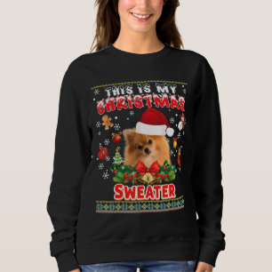 His Is My Christmas Sweater Pomeranian Dog Ugly Me