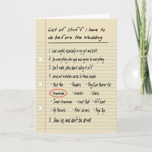 HIS LIST _ Be my Groomsman Invitation