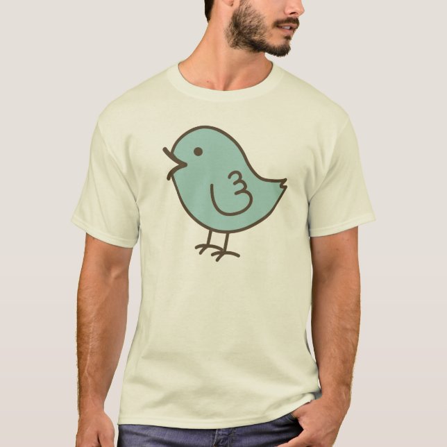 His Little Blue Love Bird Vector Art T-Shirt (Front)