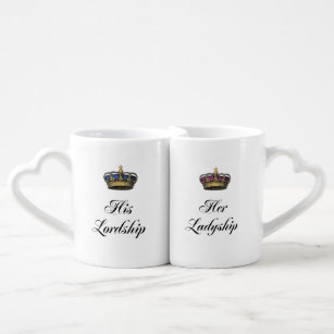 Fine China Mug and Coaster SetsLordship/Ladyship King/Queen of the Garden