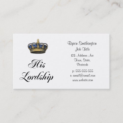 His Lordship Business Card