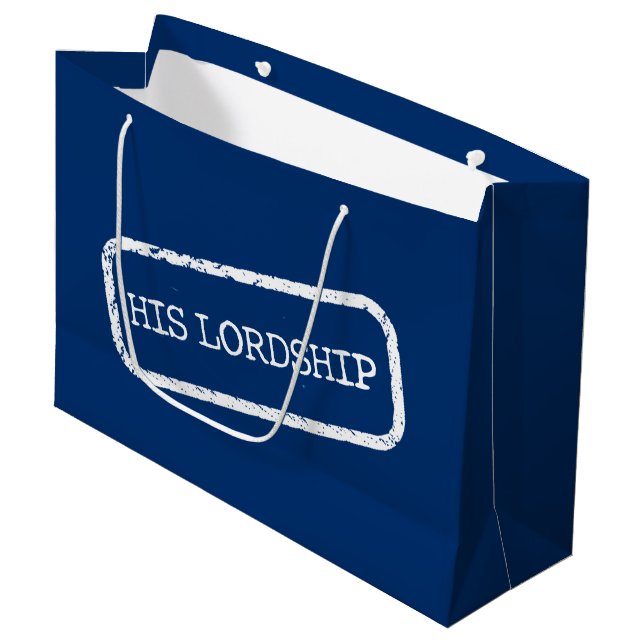 "His Lordship" Large Gift Bag (Front Angled)