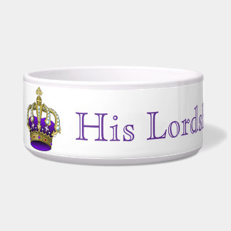 His Lordship Royalty Pet Bowl Personalize Name
