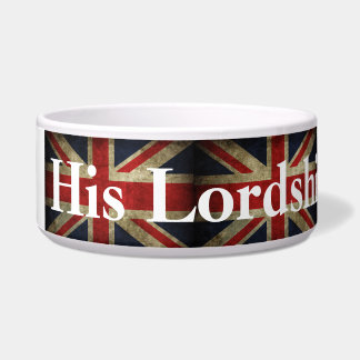 His Lordship The Dog Union Jack British Flag Bowl