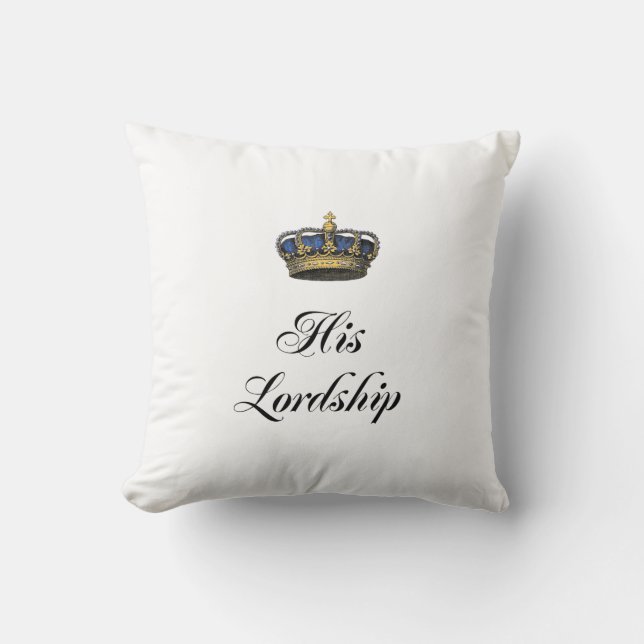 His Lordship Throw Pillow (Front)