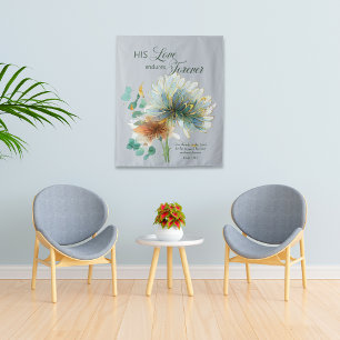 His Love Endures Forever Grey Scripture Tapestry