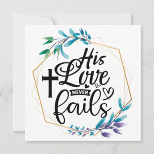 His Love Never Fails Thank You Card