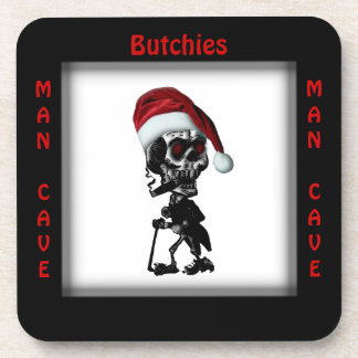 His Man Cave Square Christmas / Holiday Coasters