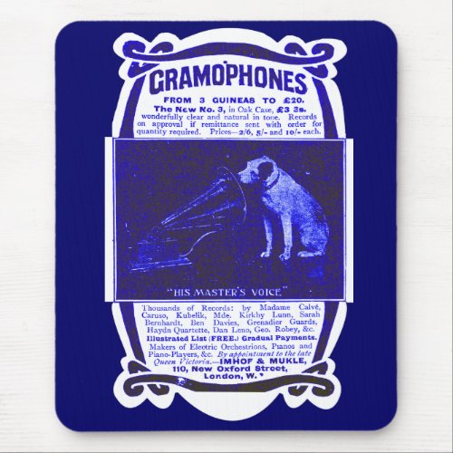 His masters voice ad mouse pad