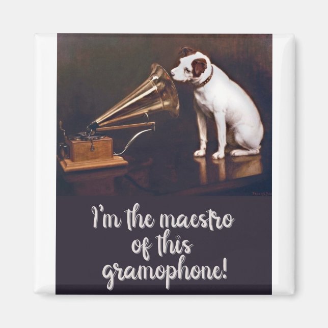 His Master's Voice Dog Humor Magnet (Front)