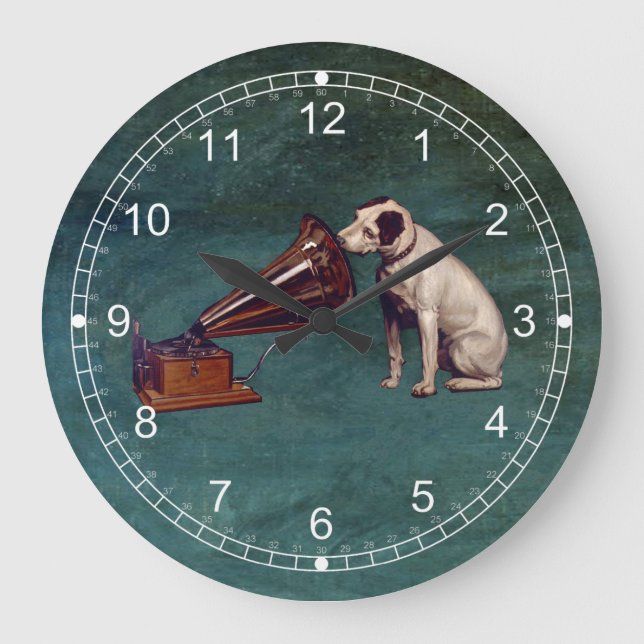 His Master's Voice Father's Day Large Clock (Front)