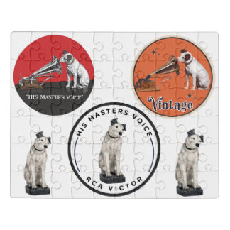 His Master's Voice Logo Collage Jigsaw Puzzle