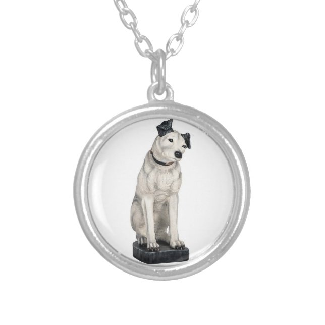 His Master's Voice Signature Nipper The Dog Silver Plated Necklace (Front)