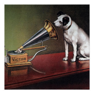 His Master's Voice Vintage Color Poster