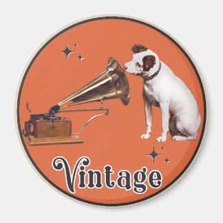 His Master's Voice Vintage Orange Magnet