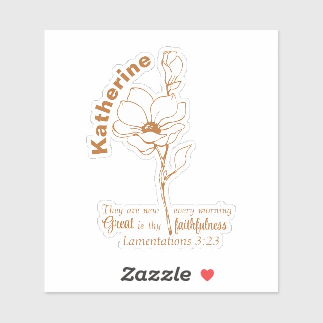 His mercies are new Custom Name Bible Verse Sticker (Sheet)