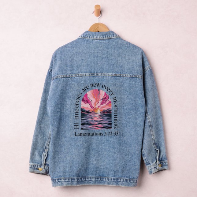 His Mercies Are New Every Morning Hoodie Denim Jacket (Hangar)