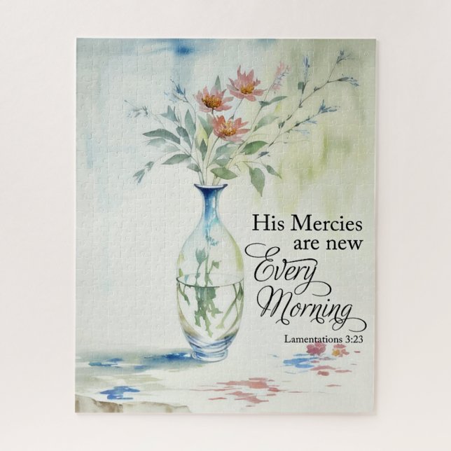 His mercies are new every morning jigsaw puzzle (Vertical)