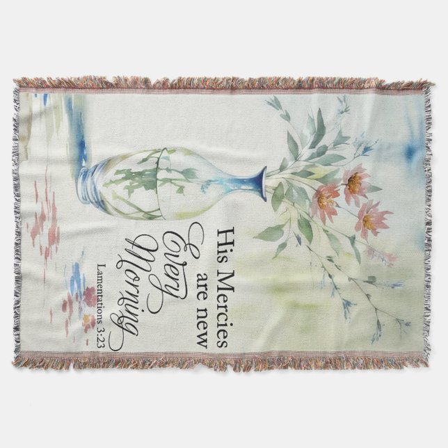 His mercies are new every morning throw blanket (Front)