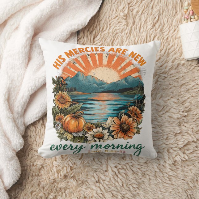His Mercies Are New...  Throw Pillow (Blanket)