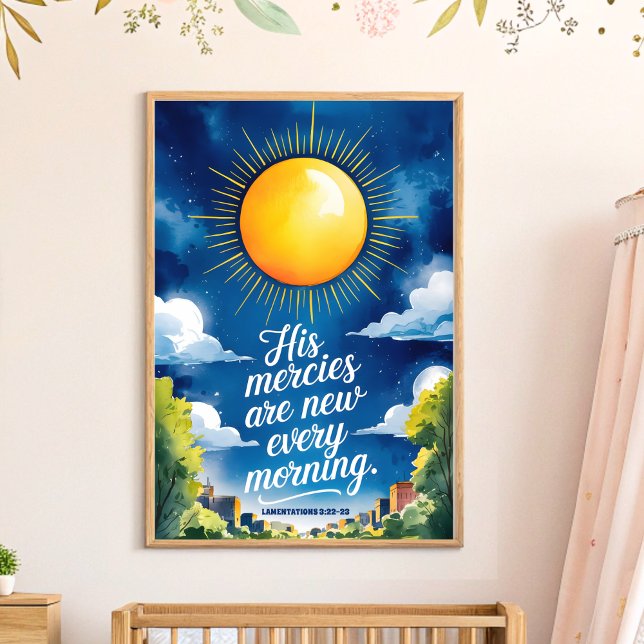 His Mercies Boho Christian Nursery Wall Art Print (Creator Uploaded)