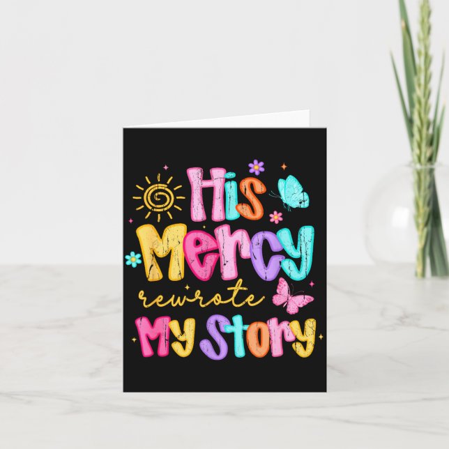 His Mercy Rewrote My Story, Thankful, Fall Christi Card (Front)