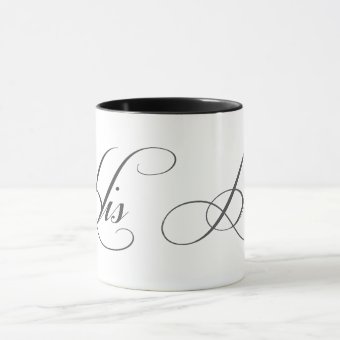 His n Hers Matching Script Lettering Gift Mugs | Zazzle