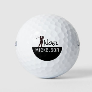 His Name Black\White Golfplayer Golf Balls