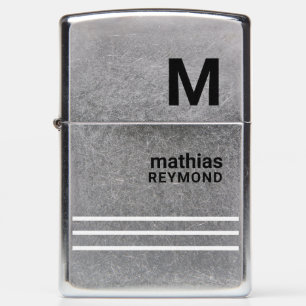 his Name & Initial Modern Elegant zippo lighter