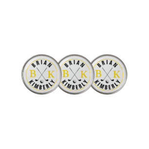 his name & initials monogrammed mark golf ball marker