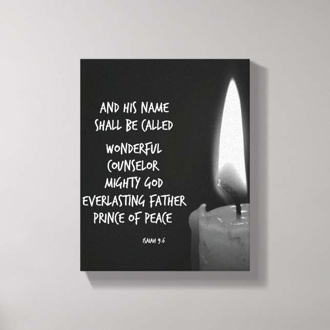 His Name Shall Be Called Wonderful Bible Verse Canvas Print (Front)