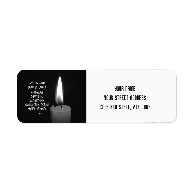HIs name shall be Prince of Peace Bible Verse Label (Front)