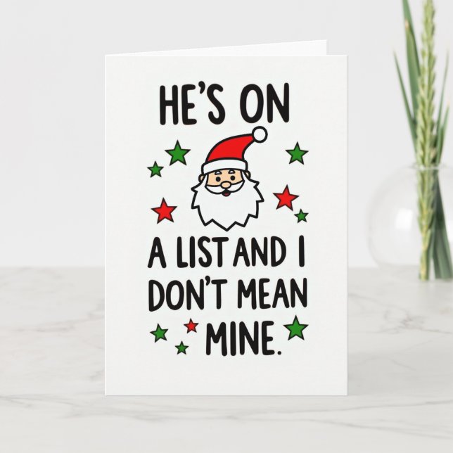 His Naughty List Not Mine Card (Front)