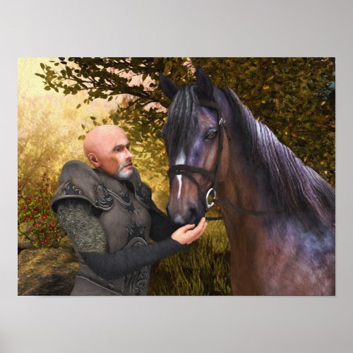 His Noble Steed _ a Knight and His Horse Poster