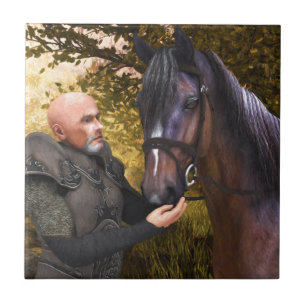 His Noble Steed - A Knight and His Horse Tile