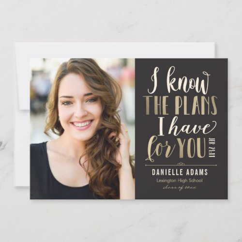His Plans EDITABLE COLOR Graduation Announcement