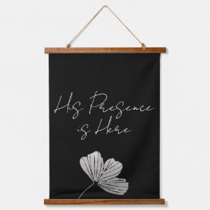 His Presence Is Here Botanical Bible Art Scroll Hanging Tapestry