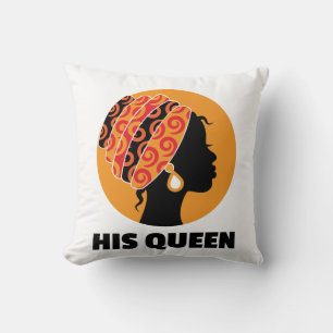 His Queen – African American Black Queen Design Throw Pillow
