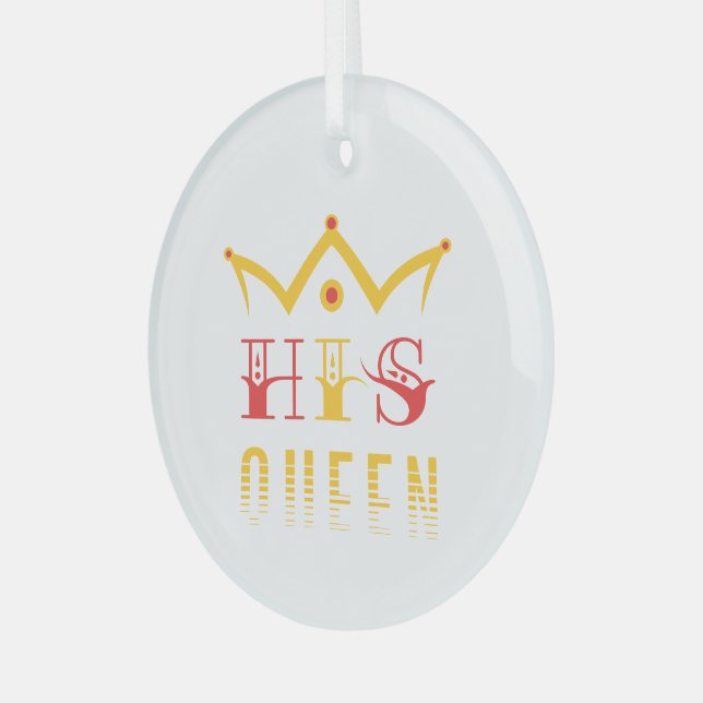 His Queen Glass Ornament (Front Left)