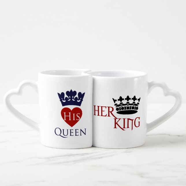 His Queen - Her King Couples Mug (Back Nesting)