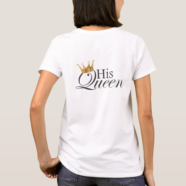 His Queen, Q on front pocket T-Shirt (Back)