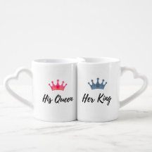 His Qween. Her King Couple Mug Set