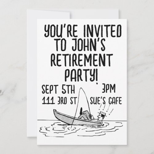 HIS RETIREMENT PARTY CUSTOM FISHING INVITATIONS