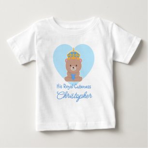 His Royal Cuteness Funny Cute Personalized Blue Baby T-Shirt
