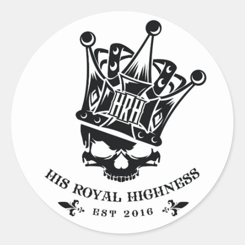 His Royal Highness Logo Classic Round Sticker